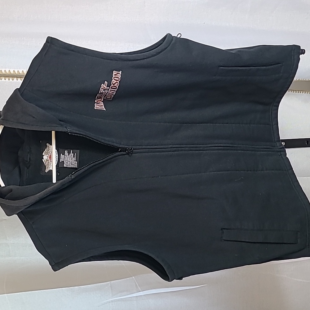 Harley Davidson Hooded Vest Vintage Biker Large